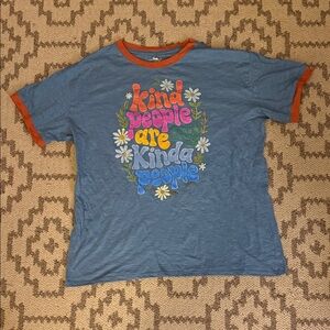 NATURAL LIFE Blue Tee with Colorful Graphic